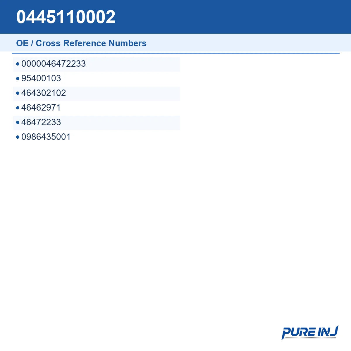 0445110002 OE cross-reference number guide