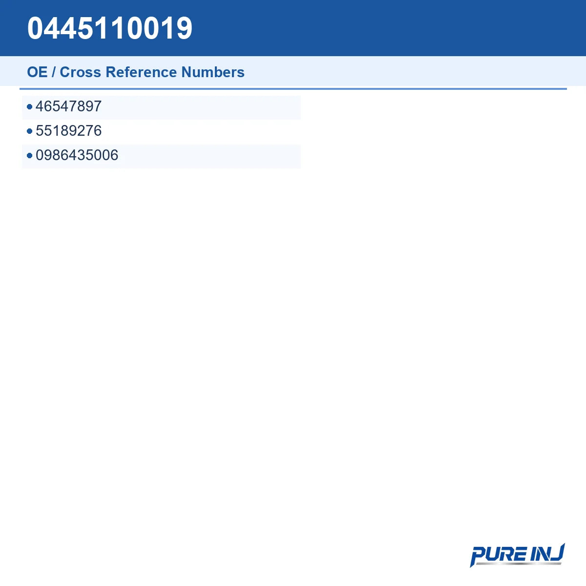 0445110019 OE cross-reference number guide
