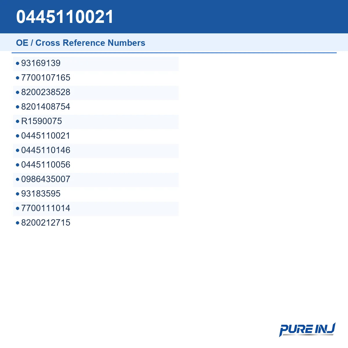 0445110021 OE cross-reference number guide