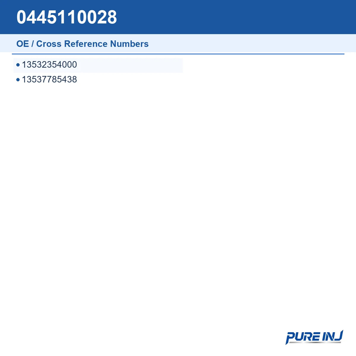 0445110028 OE cross-reference number guide