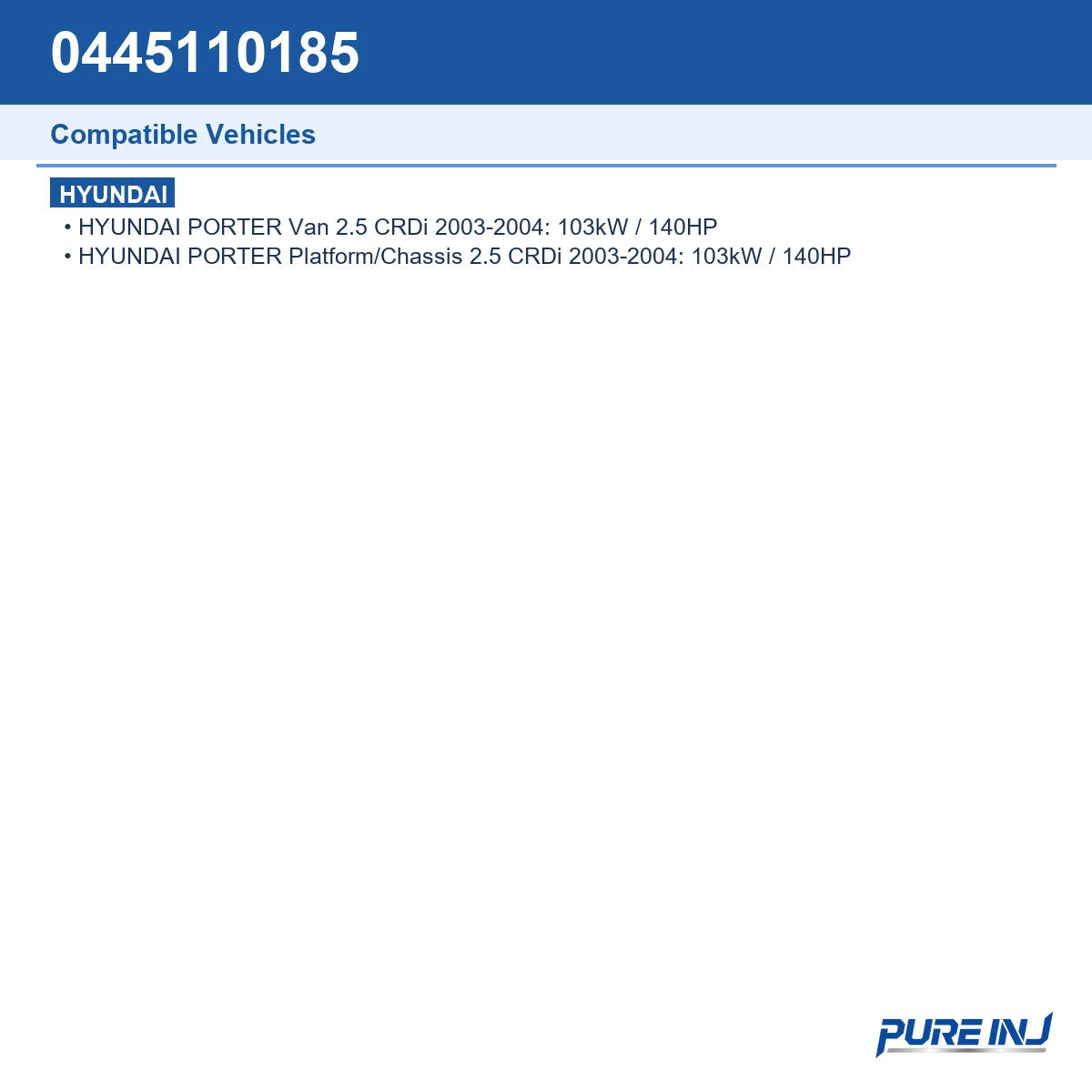 0445110185 vehicle fitment reference guide