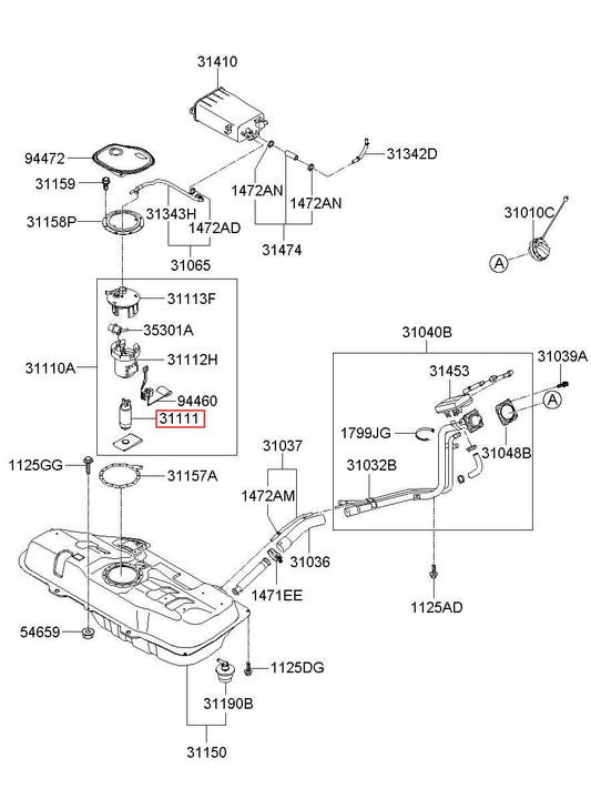 PUMP-FUEL 31111-2P900 311112P900 31111 2P900