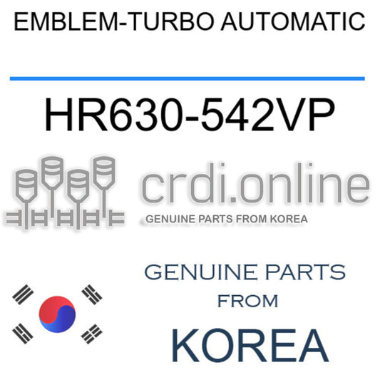 EMBLEM-TURBO AUTOMATIC HR630-542VP HR630542VP HR630 542VP
